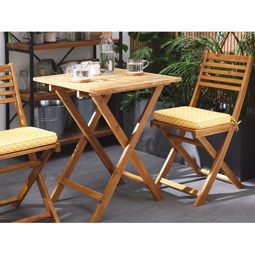 Ensemble Pour Bistro Avec Coussin Bois Jaune Fiji