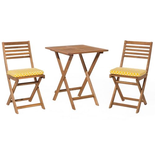 Ensemble Pour Bistro Avec Coussin Bois Jaune Fiji
