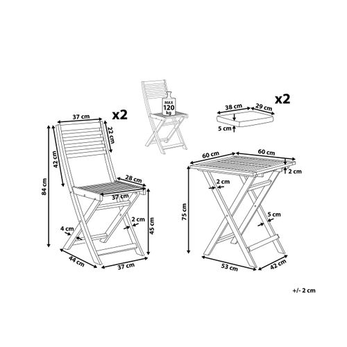 Ensemble Pour Bistro Avec Coussin Bois Jaune Fiji