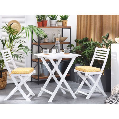 Ensemble Pour Bistro Avec Coussin Bois Jaune Fiji