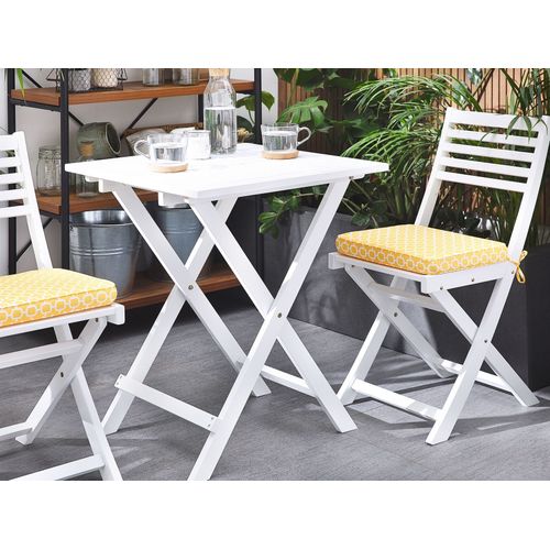 Ensemble Pour Bistro Avec Coussin Bois Jaune Fiji