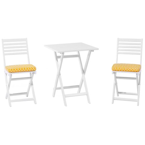 Ensemble Pour Bistro Avec Coussin Bois Jaune Fiji