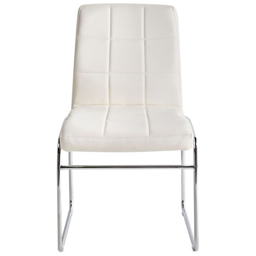 Set De 2 Cuir Pu Chaise De Salle à Manger Blanc Kiron