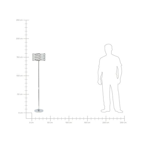 Lampadaire Tenna Cristal Argenté