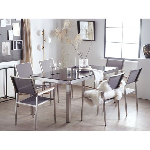 Set De Salle à Manger Verre Gris Grosseto