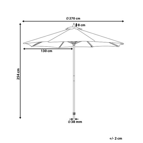 Parasol De Jardin En Bois Avec Toile Bleu Marine D 270 Cm Toscana