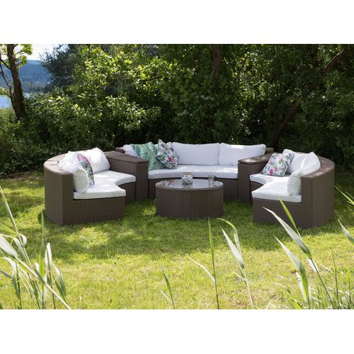 Set De Salon Polyrotin Marron Foncé Severo