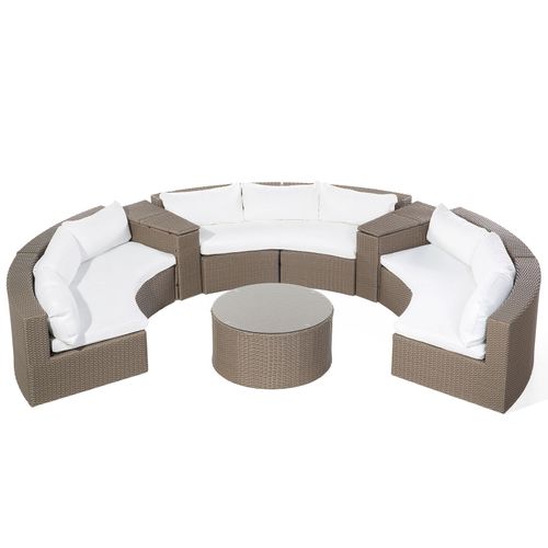 Set De Salon Polyrotin Marron Foncé Severo