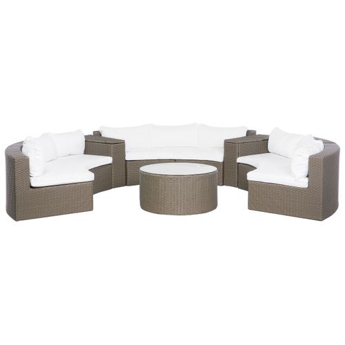Set De Salon Polyrotin Marron Foncé Severo
