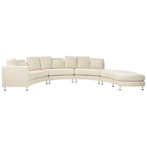 Canapé Circulaire Modulable En Tissu Beige 8 Places Rotunde