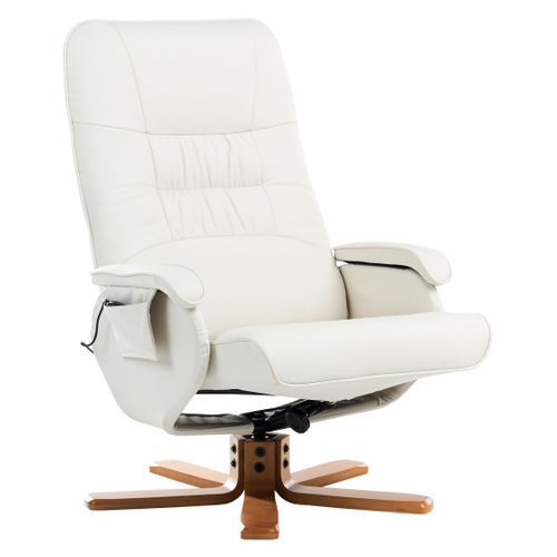 Fauteuil Massant Cuir Pu Crème Relaxpro