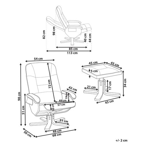 Fauteuil Massant Cuir Pu Crème Relaxpro