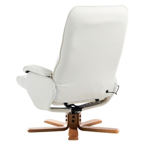 Fauteuil Massant Cuir Pu Crème Relaxpro