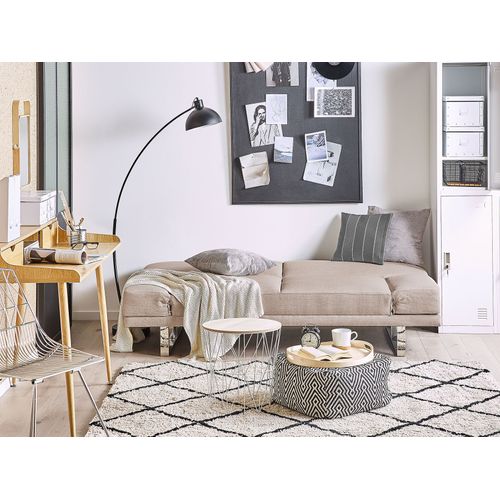 Canapé Convertible 2 Places En Tissu Beige York