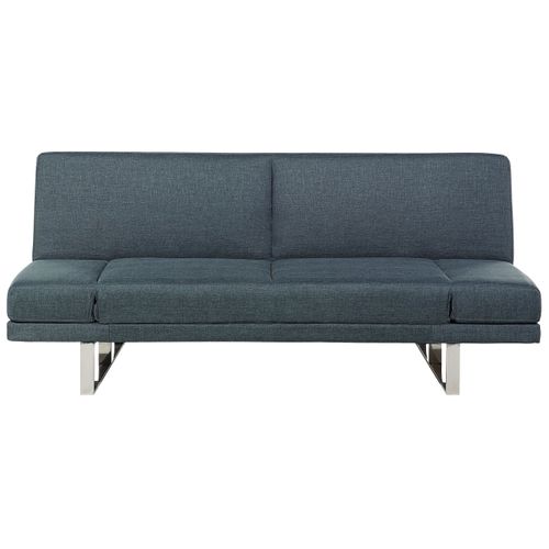 Canapé Convertible 2 Places En Tissu Bleu Gris York