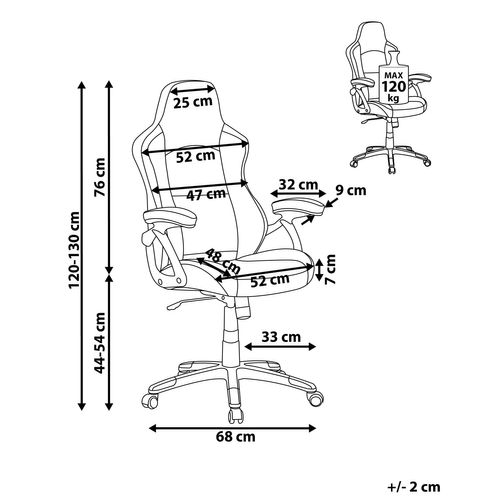 Chaise De Bureau Cuir Pu Noir Explorer