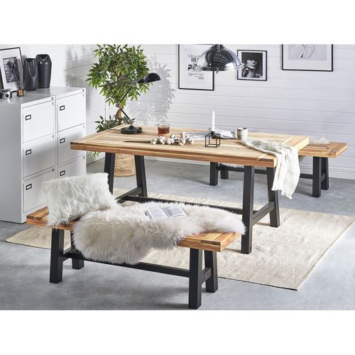 Set De Salle à Manger Bois Solide Noir Scania