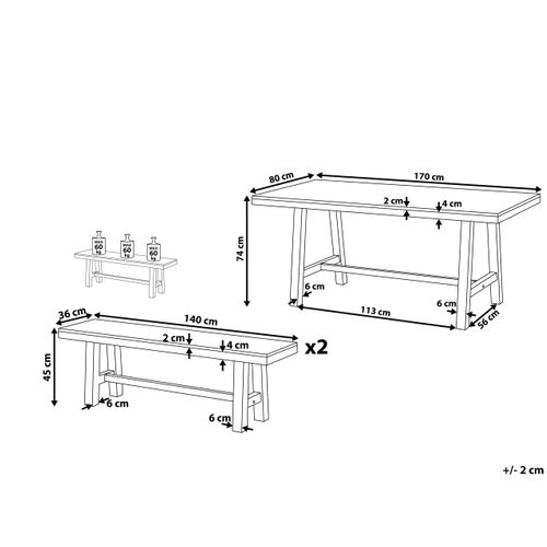 Set De Salle à Manger Bois Solide Noir Scania