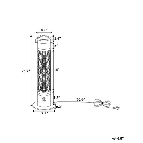 Chauffage De Terrasse Infrarouge Autoportant Vezuvio 800 W Noir