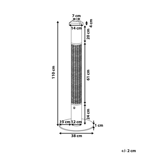 Chauffage De Terrasse Infrarouge Autoportant Vezuvio 1500 W Noir