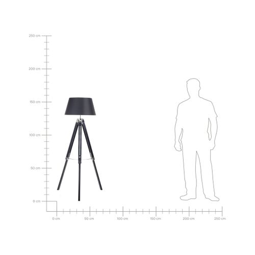 Lampadaire Madeira Bois De Pin Noir