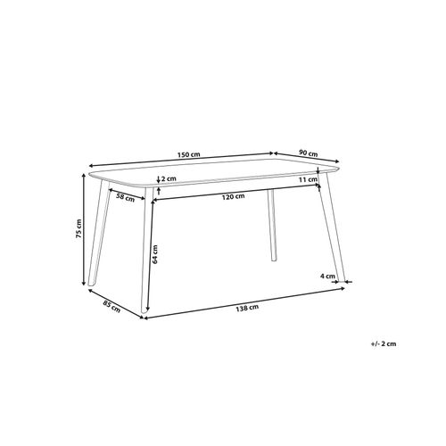 Table De Salle à Manger 150 X 90 Cm Madox