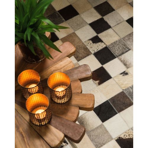 Tapis Marron Et Beige En Peau De Vache 160 X 230 Cm Rize