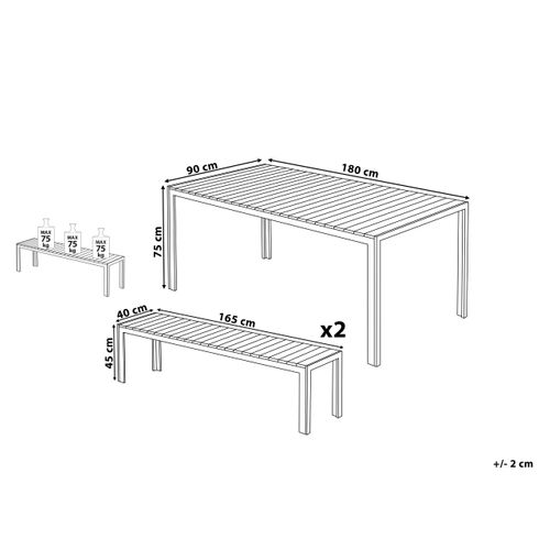 Set De Salle à Manger Matériaux Synthétiques Bois Clair Nardo