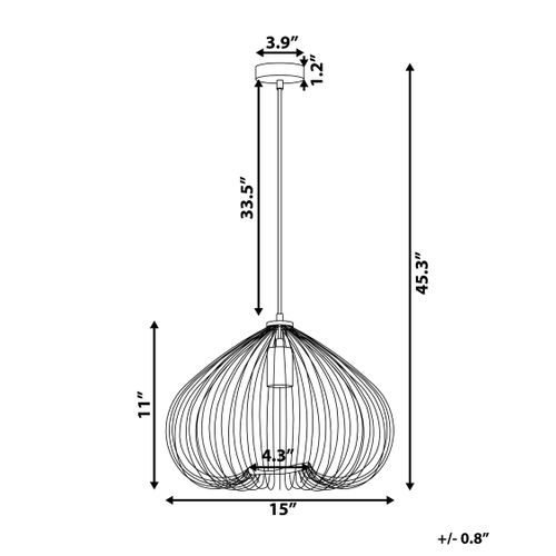 Lampe Suspension Tordino Métal Cuivré