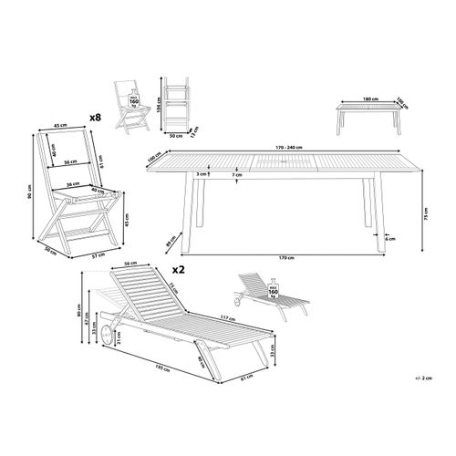 Set De Salle à Manger Bois Solide Bois Clair Cesana