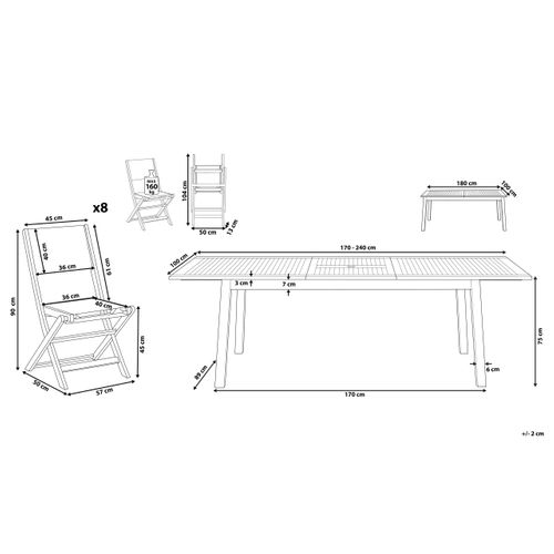 Set De Salle à Manger Bois Solide Bois Clair Cesana