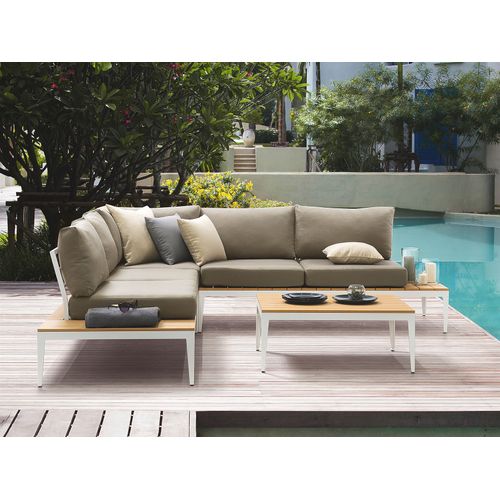 Set De Salon Bois Synthétique Gris Positano