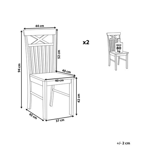 Chaise De Salle à Manger Set De 2 Blanc Houston