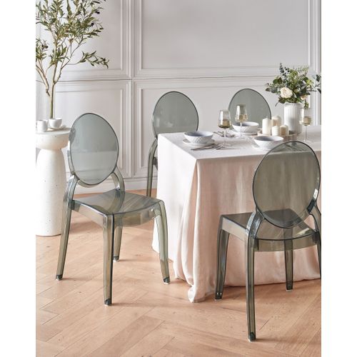 Lot De 4 Chaises De Salle à Manger Noires Transparentes Merton