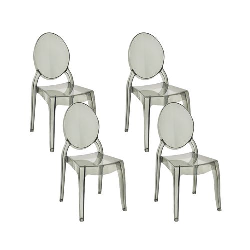 Lot De 4 Chaises De Salle à Manger Noires Transparentes Merton