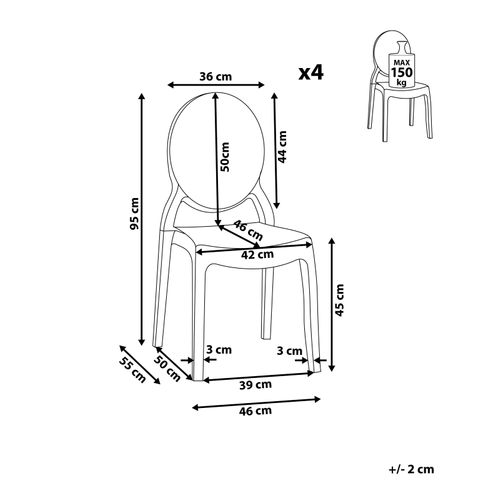 Lot De 4 Chaises De Salle à Manger Transparentes Merton