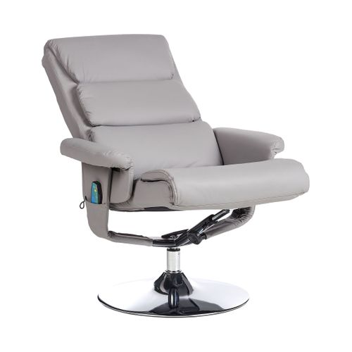 Fauteuil Massant Cuir Pu Gris Legend