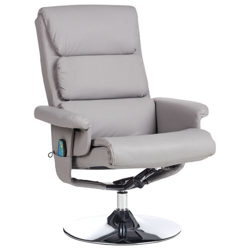 Fauteuil Massant Cuir Pu Gris Legend