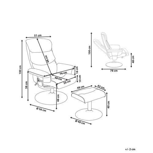 Fauteuil Massant Cuir Pu Gris Legend