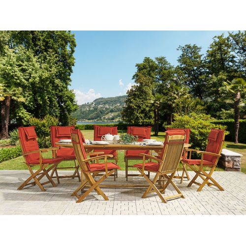 Set De Salle à Manger Bois Solide Rouge Foncé Maui