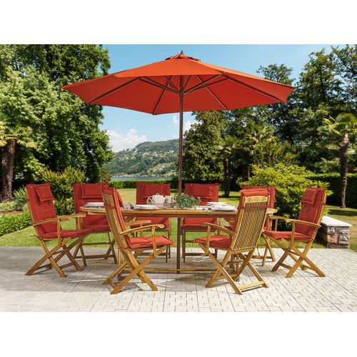 Set De Salle à Manger Bois Solide Rouge Foncé Maui