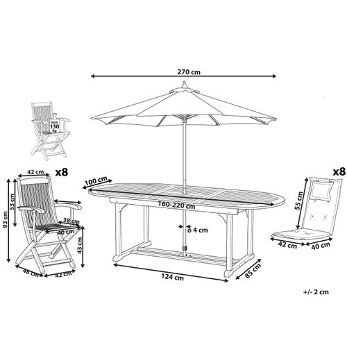 Set De Salle à Manger Bois Solide Blanc Cassé Maui