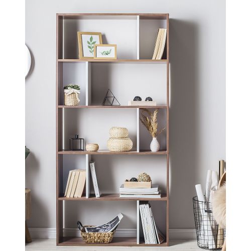 Bibliothèque 5 Étagères Bois Foncé Orilla