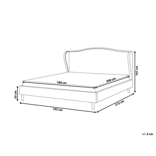 Lit Avec Sommier Tissu Colmar 180 X 200 Cm Beige Sable