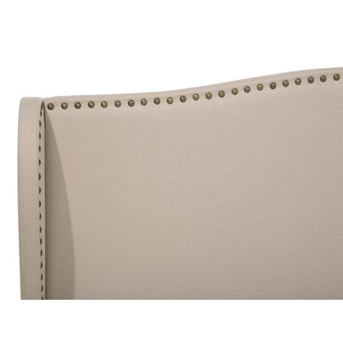 Lit Avec Sommier Tissu Colmar 180 X 200 Cm Beige Sable