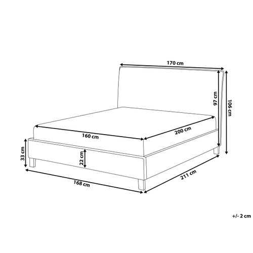 Lit Double En Tissu Beige 160 X 200 Cm Sennez
