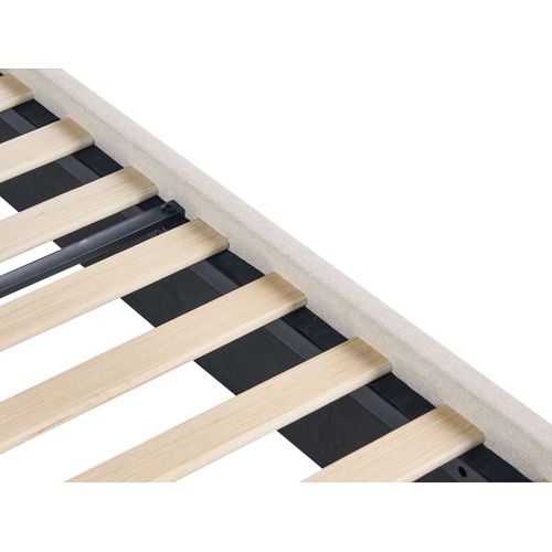 Lit Double En Tissu Beige 180 X 200 Cm Sennez