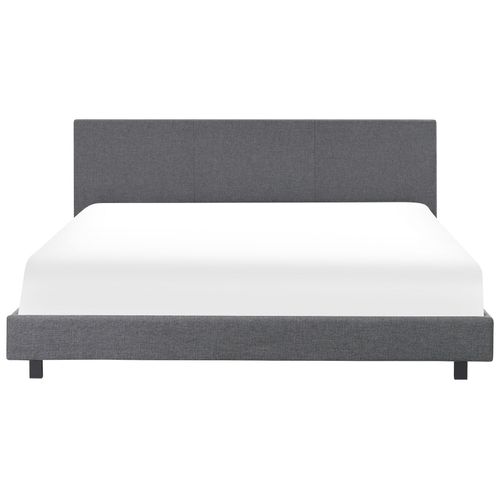 Lit Avec Sommier Tissu Albi 180 X 200 Cm Gris