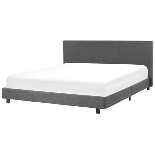 Lit Avec Sommier Tissu Albi 180 X 200 Cm Gris