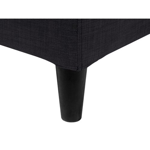 Lit Double En Tissu Noir 160x200 Cm Fitou